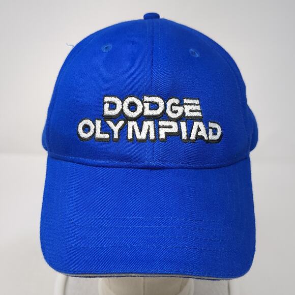 Dodge Olympiad Strapback Hat Solid Blue One Size Embroidered Toppers - Picture 2 of 9